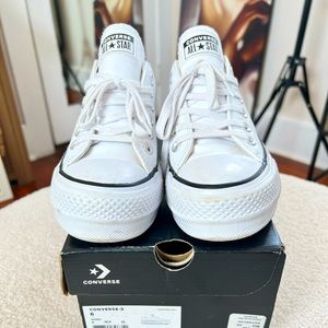 Converse Leather Wedged Sneakers